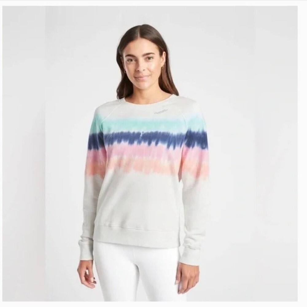 Athleta Sundown Tie Dye Sweatshirt, size Large, EUC!